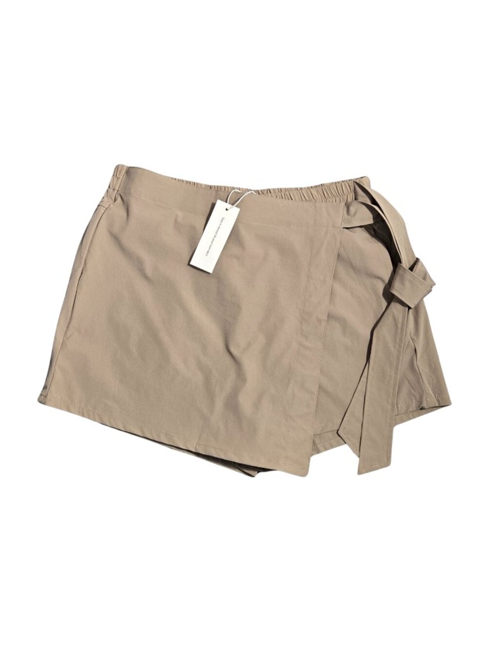 NWT | luvamia Khaki Brown Tie-Waist Wrap Skort | Modern Chic | Size L